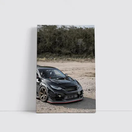 Black Honda Civic Type R Dirt Road