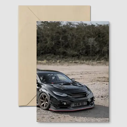 Black Honda Civic Type R Dirt Road
