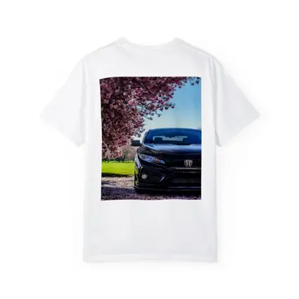 Black Honda Civic Under Cherry Blossom Tree
