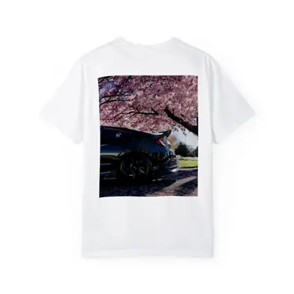 Black Honda Civic Under Cherry Blossom Tree