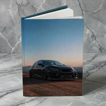 Black Honda Civic Type R Sunset Sky