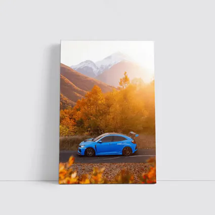 Honda Civic Type R Blue Autumn Mountains