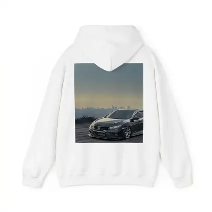 Honda Civic Black Stance City Skyline Dusk