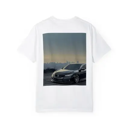 Honda Civic Black Stance City Skyline Dusk