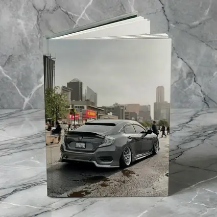 Honda Civic Grey Slammed City Street