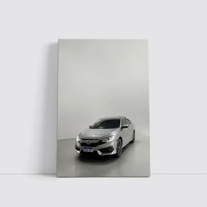 Honda Civic Silver Car White Studio Background