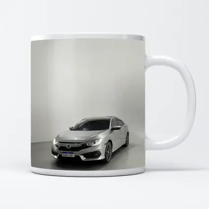 Honda Civic Silver Car White Studio Background