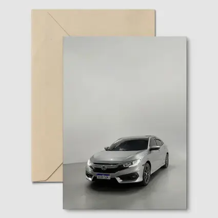 Honda Civic Silver Car White Studio Background
