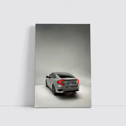 Honda Civic Gray Rear Studio Shot