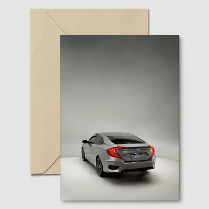 Honda Civic Gray Rear Studio Shot