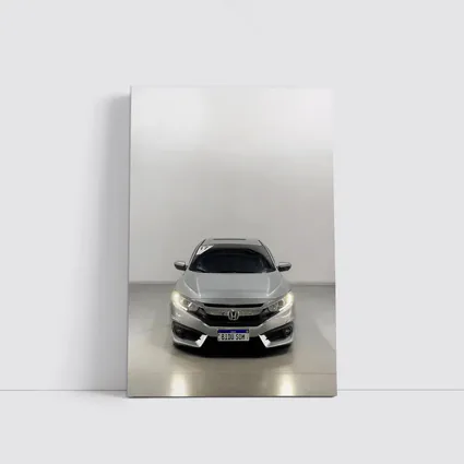 Honda Civic Silver Front View White Background