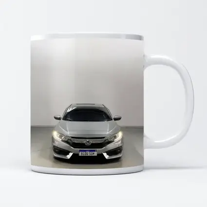 Honda Civic Silver Front View White Background