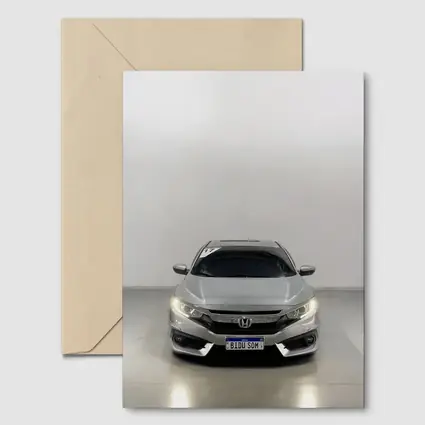 Honda Civic Silver Front View White Background
