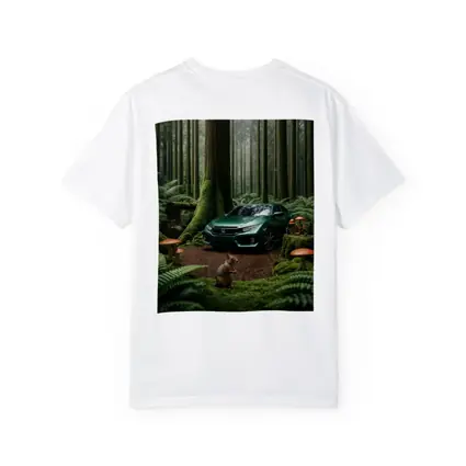 Honda Civic Green Forest Squirrel Scene