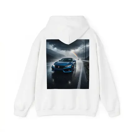 Honda Civic Blue Rain Stormy Road Drive