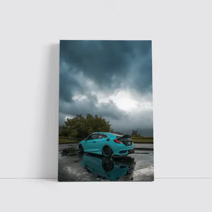 Honda Civic Coupe Teal Storm Clouds