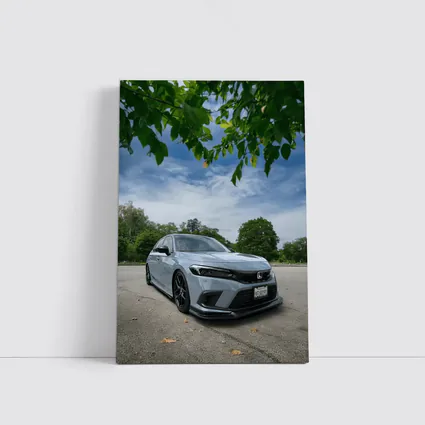 Honda Civic Hatchback Parked Under Green Trees