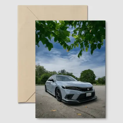 Honda Civic Hatchback Parked Under Green Trees