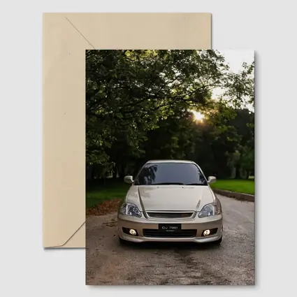 Honda Civic Parked Under Green Trees
