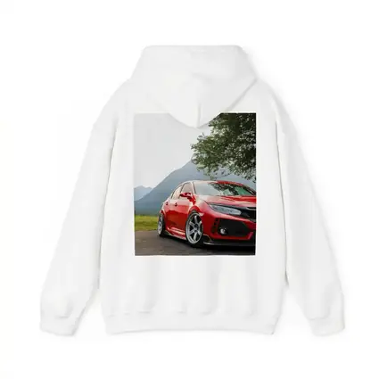 Red Honda Civic Stance Mountains Green Trees