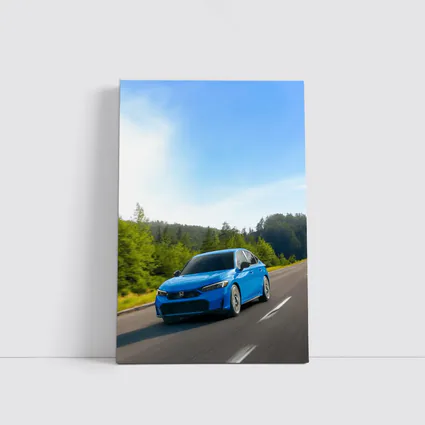Honda Civic Blue Sedan Highway Drive
