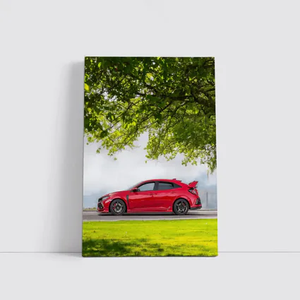 Red Honda Civic Type R Green Landscape