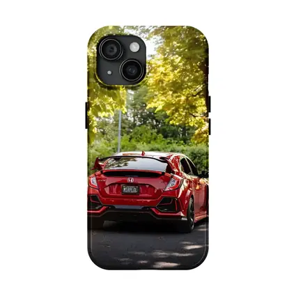 Red Honda Civic Type R Park Setting