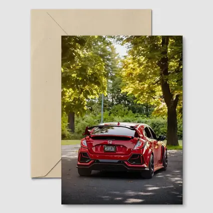 Red Honda Civic Type R Park Setting