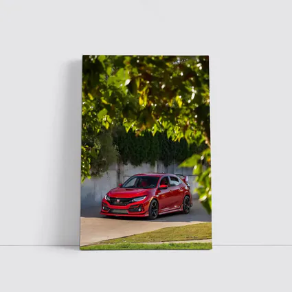 Honda Civic Type R Red Among Green Trees