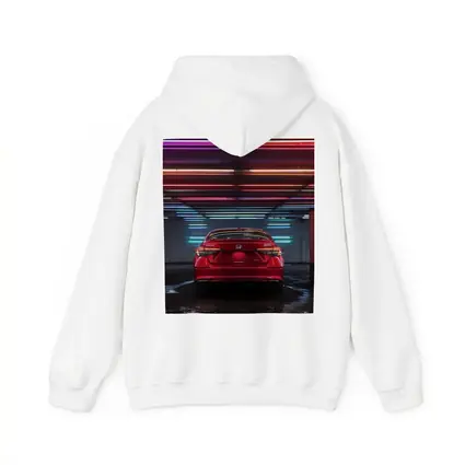 Honda Civic Red Rear Neon Parking Garage