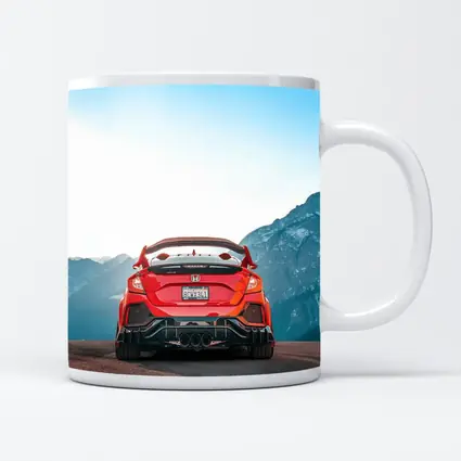 Red Honda Civic Type R Mountain Backdrop