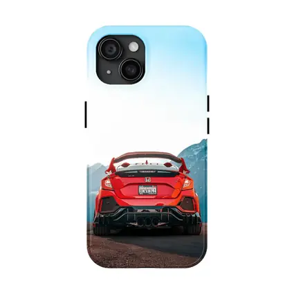 Red Honda Civic Type R Mountain Backdrop