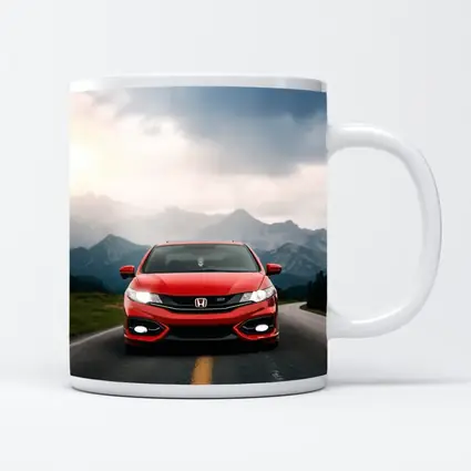 Red Honda Civic Si Mountain Road Drive