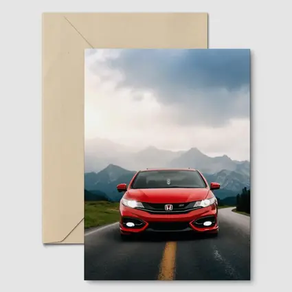 Red Honda Civic Si Mountain Road Drive