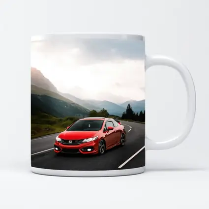 Red Honda Civic Si Mountain Road Drive