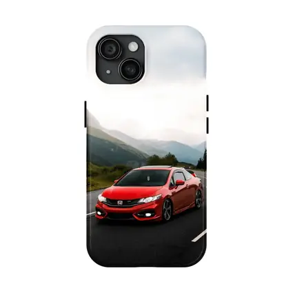 Red Honda Civic Si Mountain Road Drive