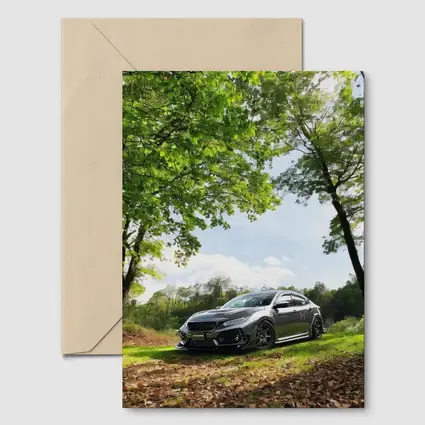 Honda Civic Dark Gray Forest Park Setting