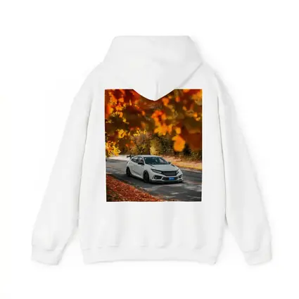 Honda Civic Type R White Autumn Road