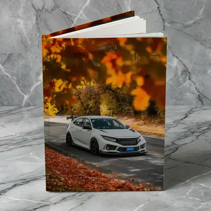 Honda Civic Type R White Autumn Road