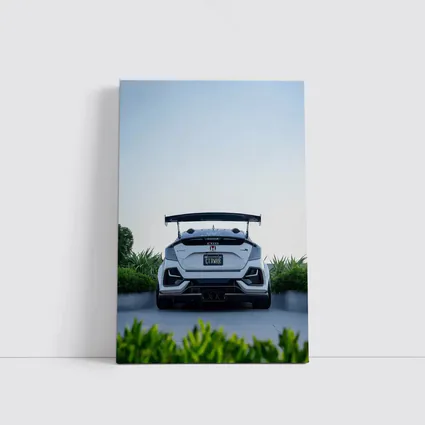 Honda Civic Type R White Rear View