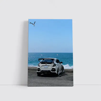 Honda Civic Type R White Ocean Background