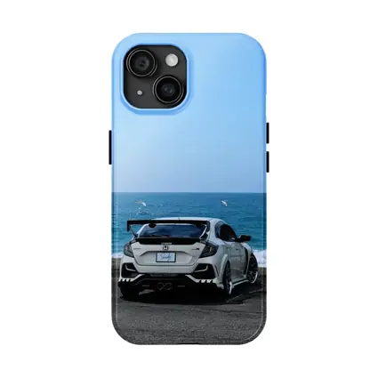 Honda Civic Type R White Ocean Background