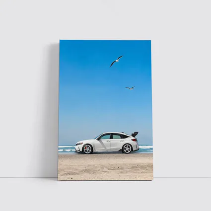 Honda Civic at Beach Blue Sky