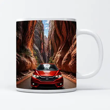 Honda Fit Red Canyon Road Drive