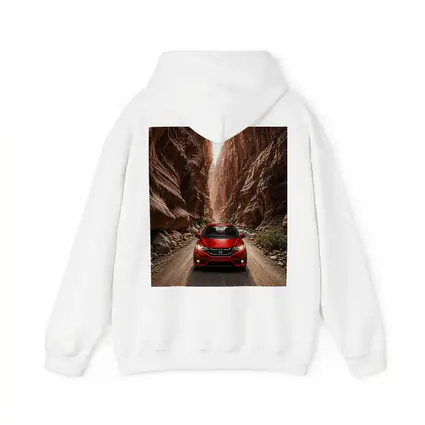Honda Fit Red Car Canyon Road Drive