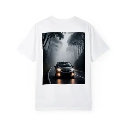 Honda Fit Driving Foggy Forest Road