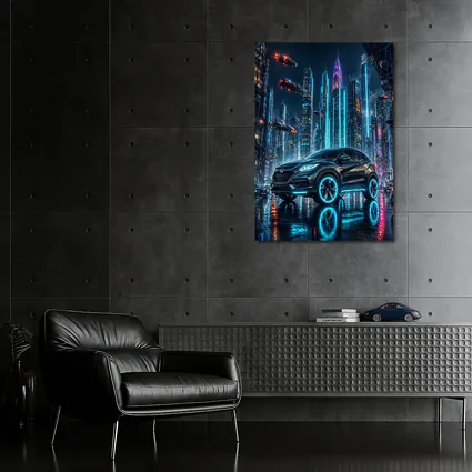 Honda HR-V Neon Lights Futuristic City