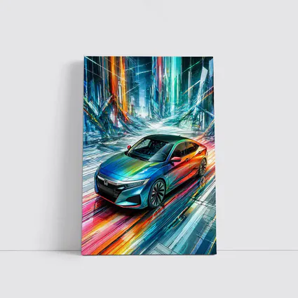 Honda Insight Colorful Abstract Futuristic City Art