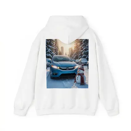 Honda Insight Blue Car Winter Snow Scene