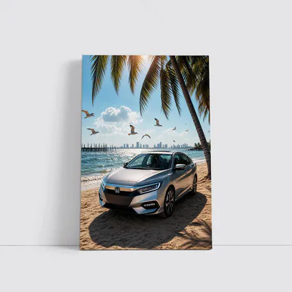 Honda Insight Parked on Sunny Beach